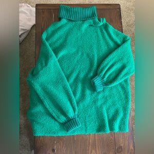 Aerie Green Turtleneck Sweater
